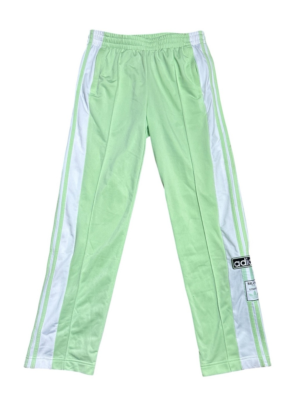adidas adibreak Mint Green Track Pants with White Side Stripes and Logo Patch S - Picture 1 of 9